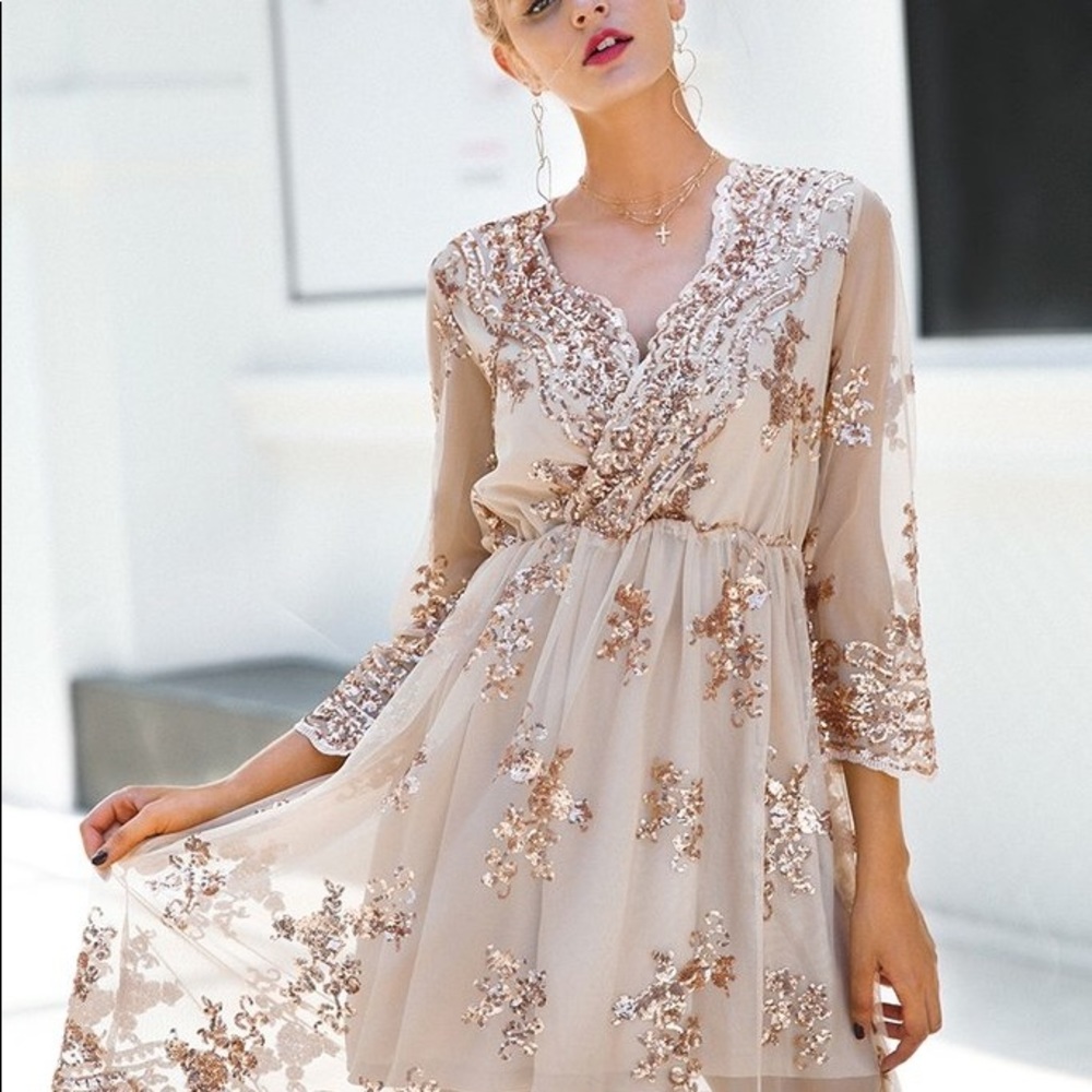 Gold sequins dress